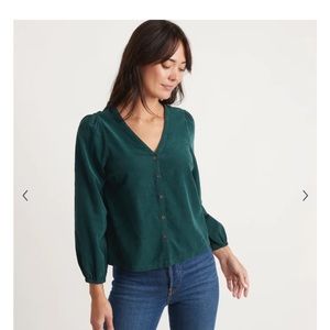 Marine Layer Corduroy Colette Top in Ponderosa Pine - Medium